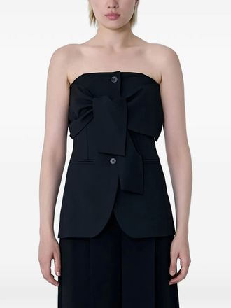 Max Mara straight-neckline button waistcoat - women - Wool - 40 - Black