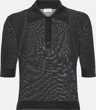 Saint Laurent Cashmere, wool and silk polo shirt