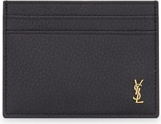 Saint Laurent TINY CASSANDRE HAMMERED LEATHER CARD HOLDER - Saint Laurent - Man