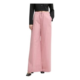 Moschino Broeken, Dames, Roze, S, Katoen, Wijde broek
