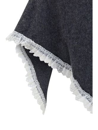 Ganni Openwork Wool Shawl - Gray