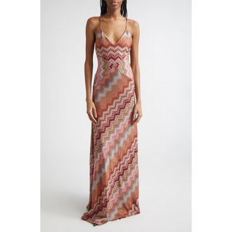 Missoni Snakeskin Zigzag Raschel Knit Dress in Multi Grn Cml Wht Pnk at Nordstrom, Size 10 Us