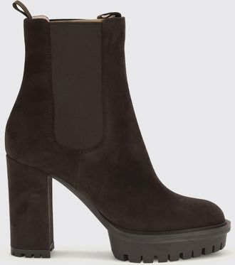 Gianvito Rossi Stivaletti Chelsea in pelle scamosciata con plateau e tacco alto