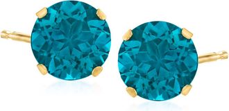 Ross-Simons London Blue Topaz Martini Stud Earrings in 14kt Yellow Gold