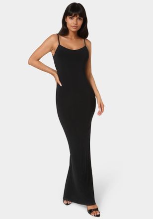 Bebe Womens Backless Lace Inset Maxi Dress