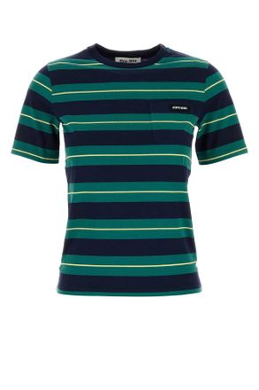 Miu Miu Embroidered Cotton T Shirt