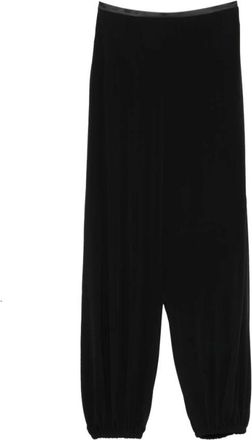 Emporio Armani Wide Trousers, female, Black, Size: S Elasticated-cuff Trousers