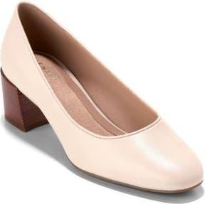 Cole Haan Go-To Shayla Block Heel Pump in Sand Dollar Leather at Nordstrom Rack, Size 7.5