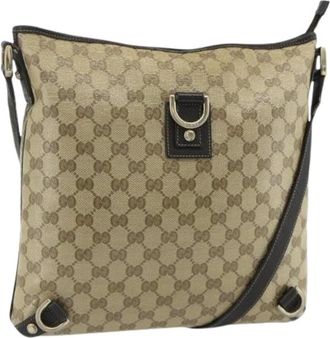 Gucci Pre-owned Cross Body Bags, female, Brown, Size: ONE SIZE Pre-owned Vintage GG Canvas Shoulder Bag