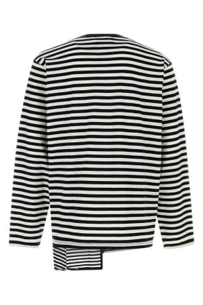 Yohji Yamamoto Mens Embroidered Cotton T-Shirt Whtxblk Exterior