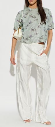 Ganni Top With Lurex Thread, Womens, Blue