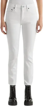 Edwin Bree Mid Rise Straight Jeans In Optic White