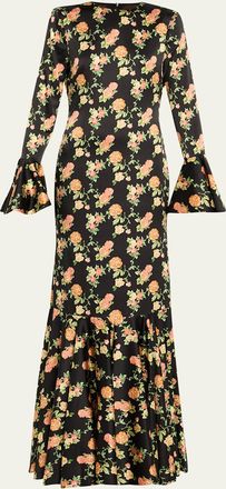 Caroline Constas Allonia Floral Silk Gown