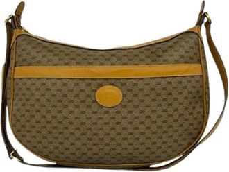 Gucci Pre-owned Old Micro GG Lederen Schoudertas - Dames - Vintage Schoudertas - Bruin - ONE Size - Leer - Vintage