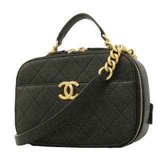 Chanel Black Grained Calfskin Vanity Bag (Pre-Owned)