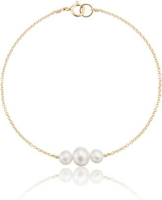 Lily & Roo Gold Multi Pearl Cluster Bracelet