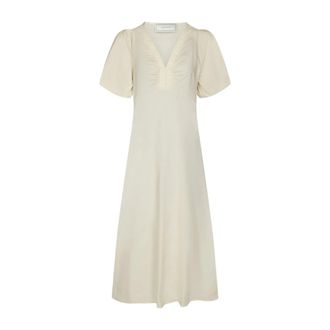 Neo Noir Illana Poplin Jurk - Dames - Casual kleedjes - Geel - XL - Katoen - Kleedjes