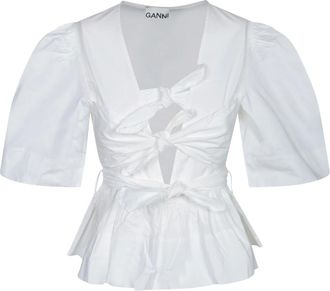 Ganni Mujer, Blusas y Camisas, Blanco, Talla: S