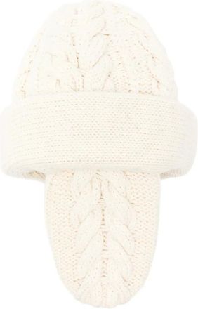 Duran Lantink Accessoires, unisex, Wit, S, Wol, Cable-knit muts