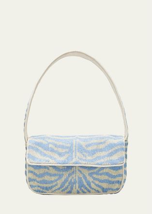 Staud Tommy Two-Tone Beaded Shoulder Bag