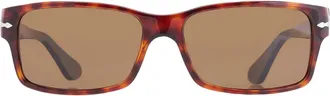 Persol Polarized Brown Rectangular Mens Sunglasses PO2803S 24-57 58