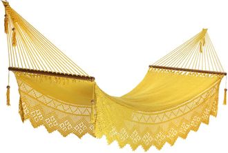 Hamac del sol Hamaca de madera nicarag&uuml;ense - amarillo - 100% algod&oacute;n - 100 x 360 cm