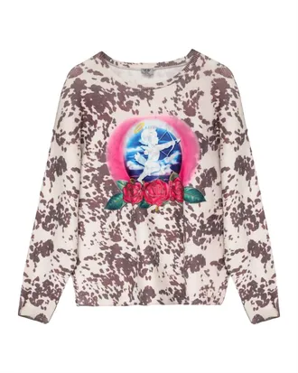 Boys Lie Womens Lovestruck Cowgal Longsleeve Thermal Sweater In Cow Print