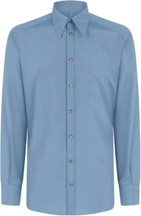 Dolce & Gabbana Martini Fit Shirt - Heren - Casual Overhemden - Blauw - M - Katoen - Overhemden