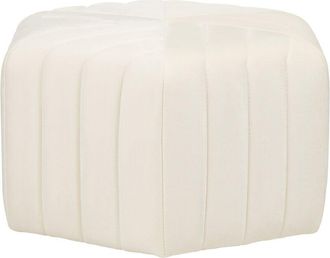 Beliani Pouffe MURIETTA Velvet Off-White
