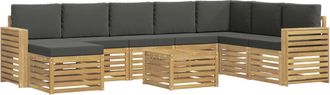 vidaXL Conjunto De Sof&aacute;s De Exterior 9 Uds. Blanco Y Antracita Vidaxl