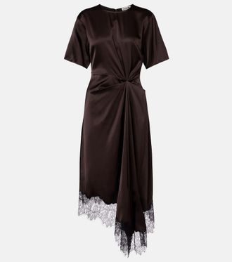 Staud Sonoma lace-trimmed silk-blend midi dress