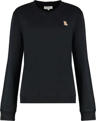 Maison Kitsuné Hoodies & sweatvesten, Dames, Zwart, L, Katoen, Fleece Katoenen Sweatshirt