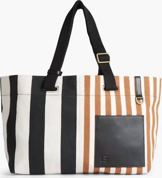 Inou&iuml; Editions Womens Sac Street Tricolor Stripe Tote Bag In Black