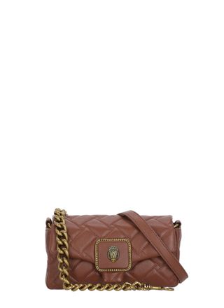 Kurt Geiger Brick Red Quilted Leather Dual Straps Mini Shoulder Bag
