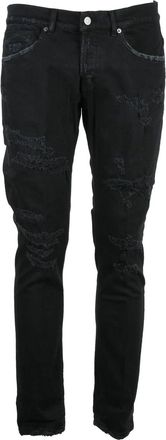 Dondup Black George Distressed Skinny-Leg Jeans