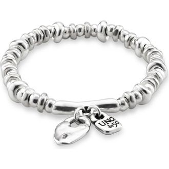 UNOde50 Sterling silver-plated beaded bracelet with charms at Nordstrom, Size Medium