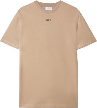 Off-white Beige Logo Print T-Shirt
