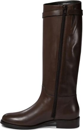 Maretto Leren knielaarzen met gesp - Bruin