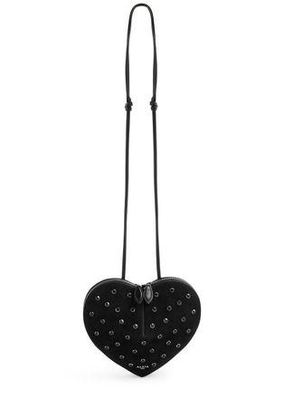 Alaia Le Coeur Crystal-embellished Suede Cross-body bag - Black - One Size