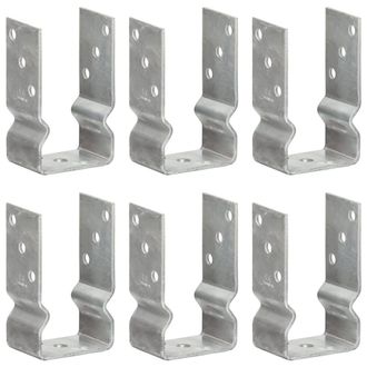 vidaXL Anclajes De Valla 6 Uds Acero Galvanizado Plateado 8x6x15 Cm Vidaxl