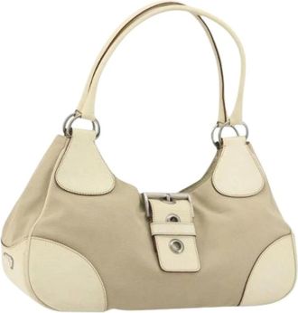 Prada Pre-owned Shoulder Bags, female, Beige, Size: ONE SIZE Pre-owned Vintage Shoulder Bag