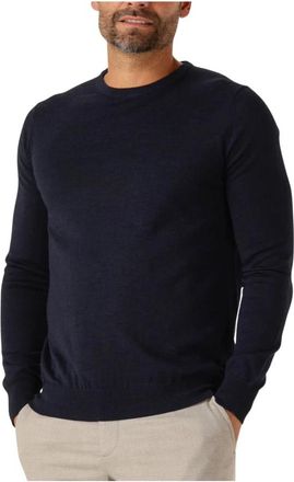 Stefano Lauran Crew Sweater - Heren - Ronde hals truien - Blauw - S - Katoen - Truien & Vesten