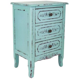 Wanderlust Deco Mesita De Madera Azul 46x32.5x67