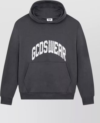 GCDS cotton rhinestone hooded sweatshirt