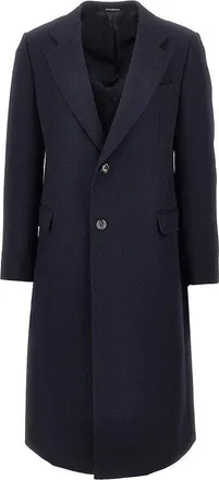 Emporio Armani Wool tricotine single-breasted coat Man 48