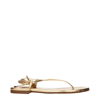 Gianvito Rossi Gold Leather Flip-Flop Womens Sandals