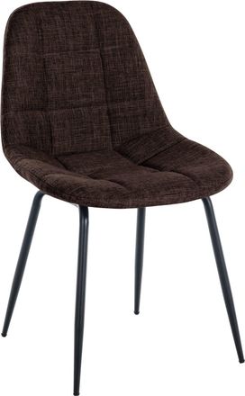 Clp Silla con patas de metal y asiento en tela marr&oacute;n
