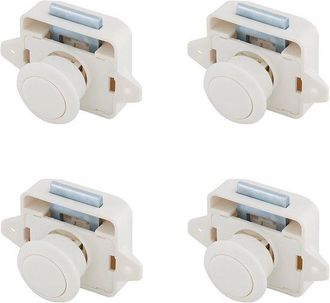 OEM Cerradura De Caj&oacute;n Con Pulsador - Cerradura Para Puerta De Armario - Apta Para Autocaravanas, Barcos Y Yates - Marr&oacute;n - Paquete De 4