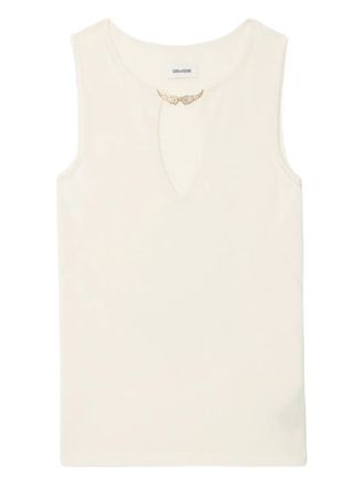 Zadig&Voltaire Sayani top - women - Viscose/Cotton - L - Neutrals