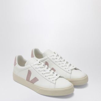 Veja Campo Sneakers In White And Pink Leather